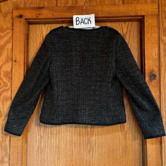 Talbots Tweed Blazer Black Brown & Metallic 8 - Picture 8 of 14